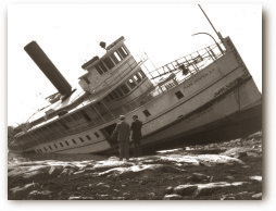 Steamship Norumbega aground - Northeast Harbor Maine - 1912